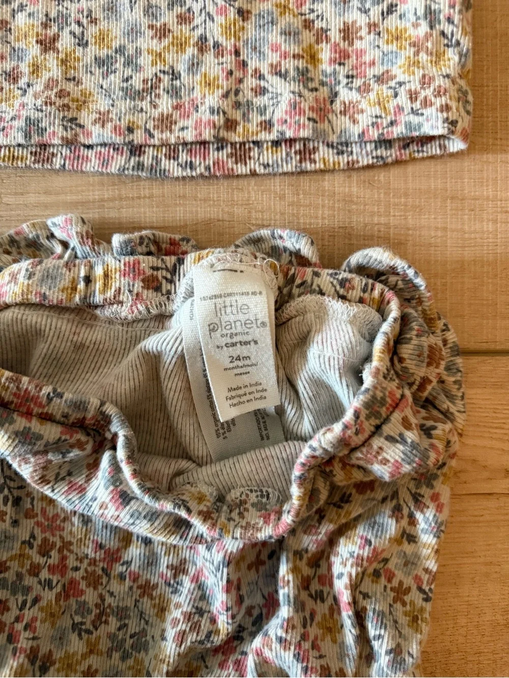 Little Planet Girls Organic Short Sleeved Ruffle Bloomer Set Floral 24 Months